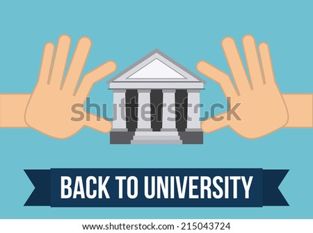 university design over blue background vector illustration