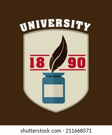 university design over brown background vector illustration