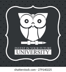 University design over grey background, vector illustration
