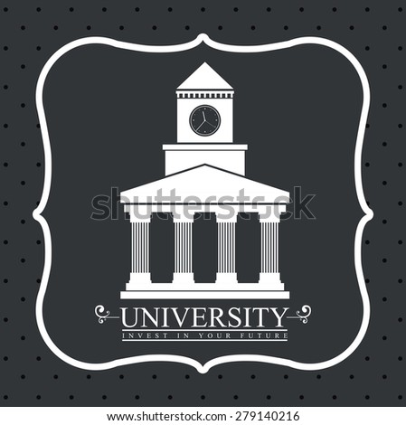 University design over grey background, vector illustration