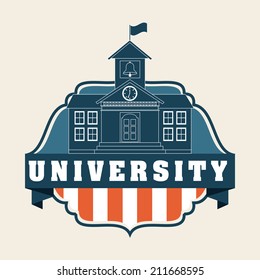 university design over pink background vector illustration