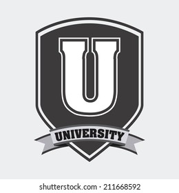 university design over white background vector illustration