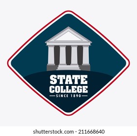 university design over white background vector illustration
