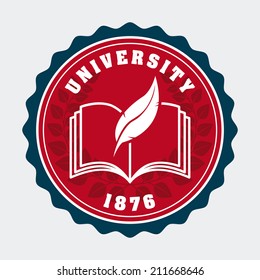 university design over white background vector illustration
