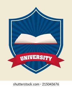 university design over white background vector illustration
