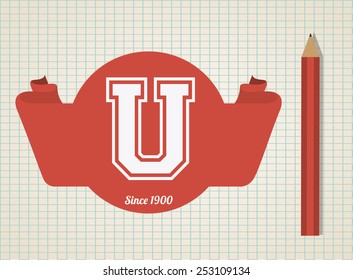 University design over white background, vector illustration.