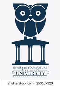 University design over white background, vector illustration.