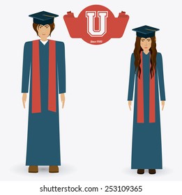 University design over white background, vector illustration.