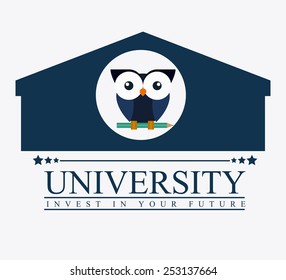 University design over white background, vector illustration.