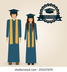 University design over white background, vector illustration.