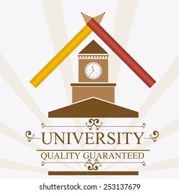 University design over white background, vector illustration.