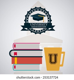 University design over white background, vector illustration.