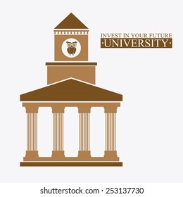 University design over white background, vector illustration.