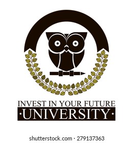 University design over white background, vector illustration