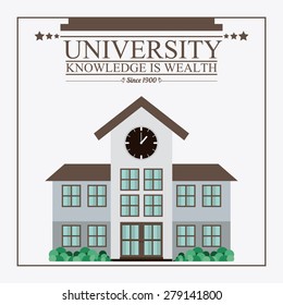 University design over white background, vector illustration