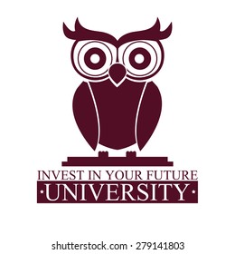 University design over white background, vector illustration
