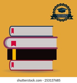 University design over yellow background, vector illustration.
