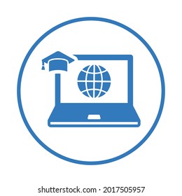 University, distance, learning icon. Blue color design.