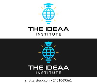 University education creative ideas smart light bulb logo design.