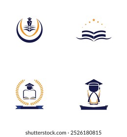 University Education Logo Design Stock Vector