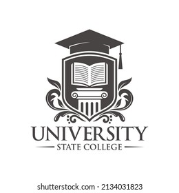 University education logo design vector template
