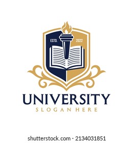 University education logo design vector template
