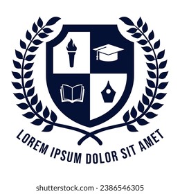 University education logo design vector template, University college school logo template