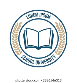 Modelo de diseño vectorial del logotipo de la educación universitaria, plantilla del logotipo de la escuela universitaria