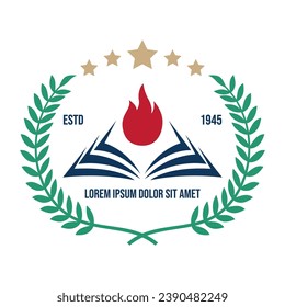Modelo de diseño vectorial del logotipo de la educación universitaria, plantilla del logotipo de la escuela universitaria