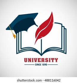 university emblem education icon vector illustration design