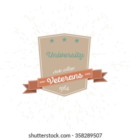University Emblem Isolated On White Background.Graphic Design Editable For Your Design. University and college school crests.High School and congratulations graduate logo. 