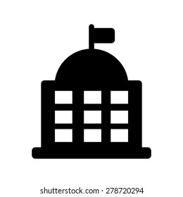University with a flag symbol icon vector illustration eps10 on white background