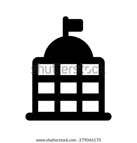 University with a flag symbol icon vector illustration eps10 on white background