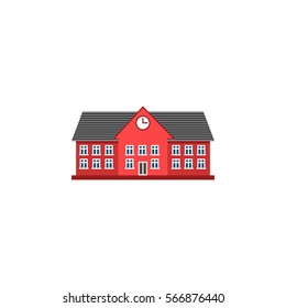 University flat icon, school and building, library vector graphics, a colorful solid pattern on a white background, eps 10.