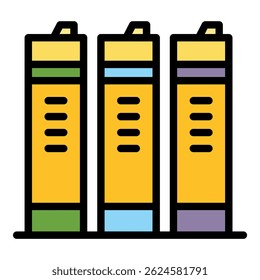 University folder icon. Outline university folder vector icon color flat isolated