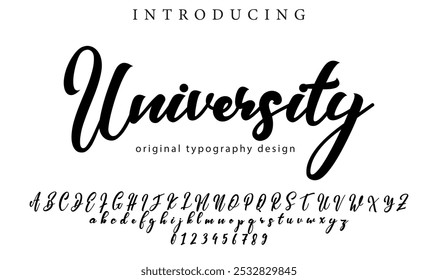 University Font Stylish brush painted an uppercase vector letters, alphabet, typeface