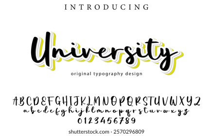 University Font Stylish brush painted an uppercase vector letters, alphabet, typeface