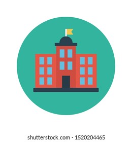 university glyph flat vector icon