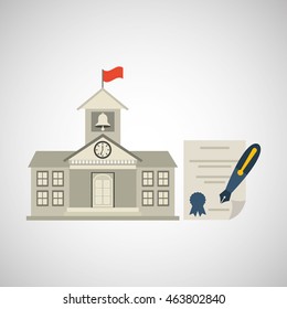 university grad, education ceremony icon, vector illustration