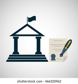 university grad, education ceremony icon, vector illustration