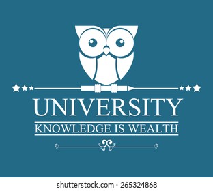 University and Graduation design over blue background, vector illustration
