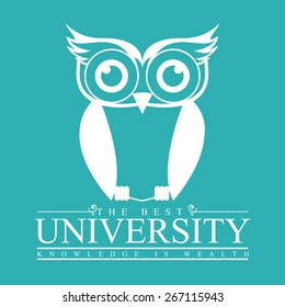 University and Graduation design over blue background, vector illustration