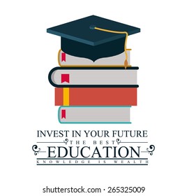 University and Graduation design over white background, vector illustration