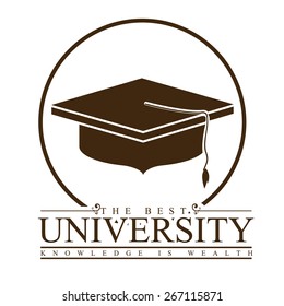 University and Graduation design over white background, vector illustration