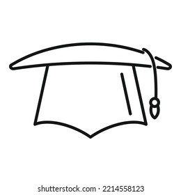 University graduation hat icon outline vector. College diploma. Graduate cap