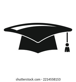 University graduation hat icon simple vector. College diploma. Graduate cap