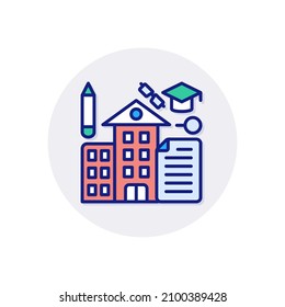 university and graduation icon in vector. logotype