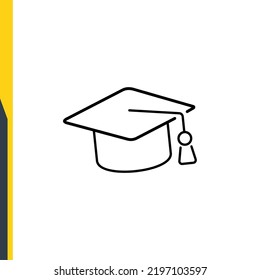 University Hat Graduate Vector Line Icons Stock Vector (Royalty Free ...