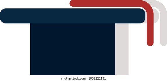 University hat, illustration, vector on white background.