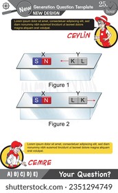 University and high school exam question form, Mathematics, physics, geometry, biology, eps, Next generation problems, two sister, speech bubble, template, experiment